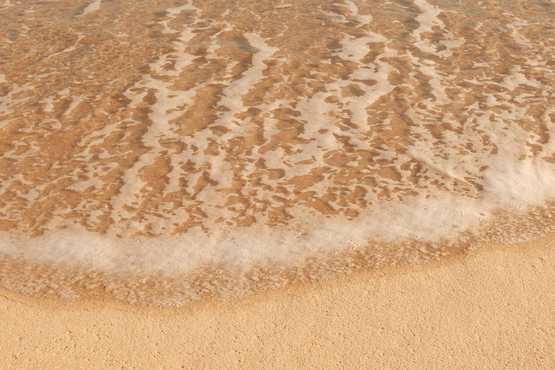 Złota plaża w Tunezji o zachodzie słońca z delikatnymi falami